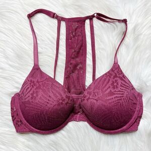 PINK by VS Lightly Lined Lace Bra Burgundy Size 32C
